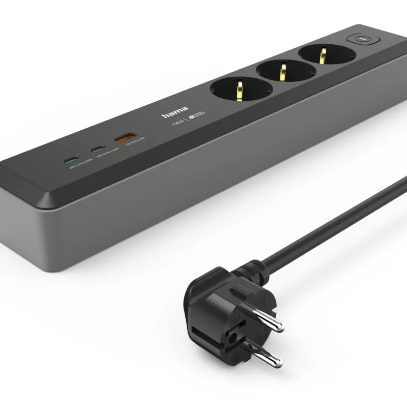 Hama 00223192 prolunga 1,4 m 3 prese AC per interni nero, grigio