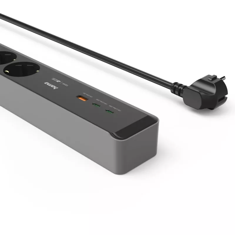 Hama 00223192 prolunga 1,4 m 3 prese AC per interni nero, grigio
