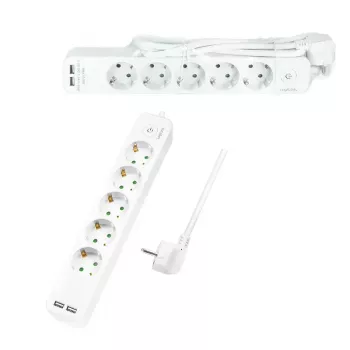 Prolunga elettrica LogiLink LPS249U 1,5 m 5 prese AC per interni bianco