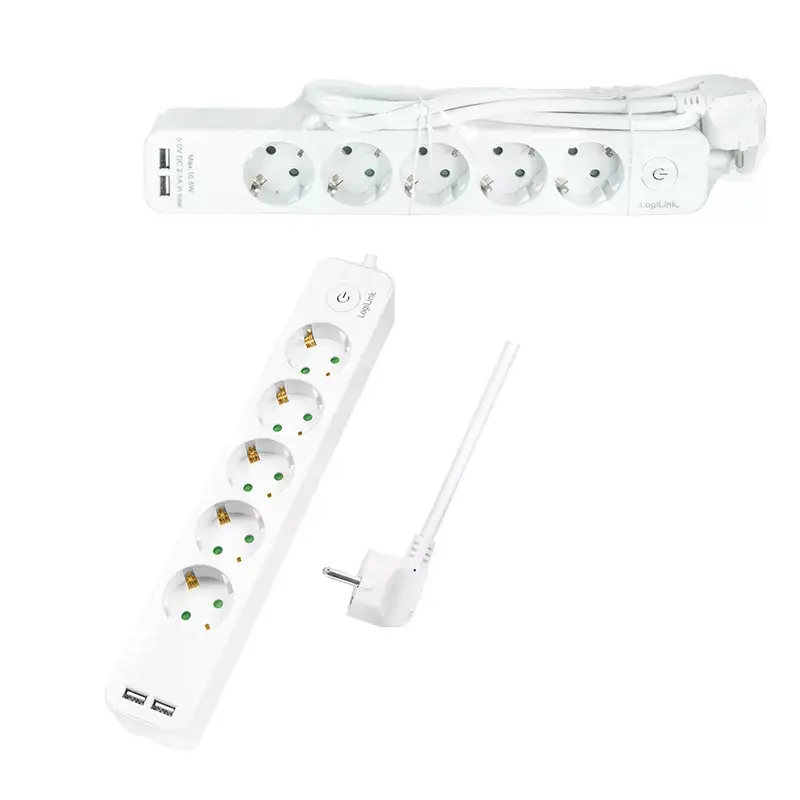 Prolunga elettrica LogiLink LPS249U 1,5 m 5 prese AC per interni bianco