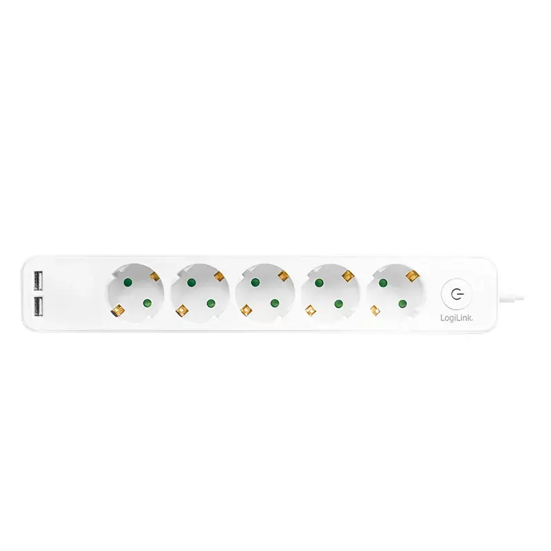 Prolunga elettrica LogiLink LPS249U 1,5 m 5 prese AC per interni bianco