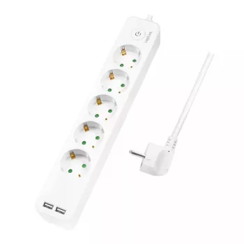 Prolunga elettrica LogiLink LPS249U 1,5 m 5 prese AC per interni bianco