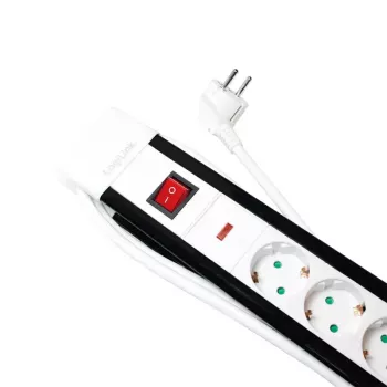Prolunga elettrica LogiLink LPS211 3m 5 prese AC per interni nero bianco