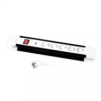 Prolunga elettrica LogiLink LPS211 3m 5 prese AC per interni nero bianco