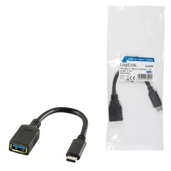 Cavo USB LogiLink USB C - USB A 0,15m CU0098 nero