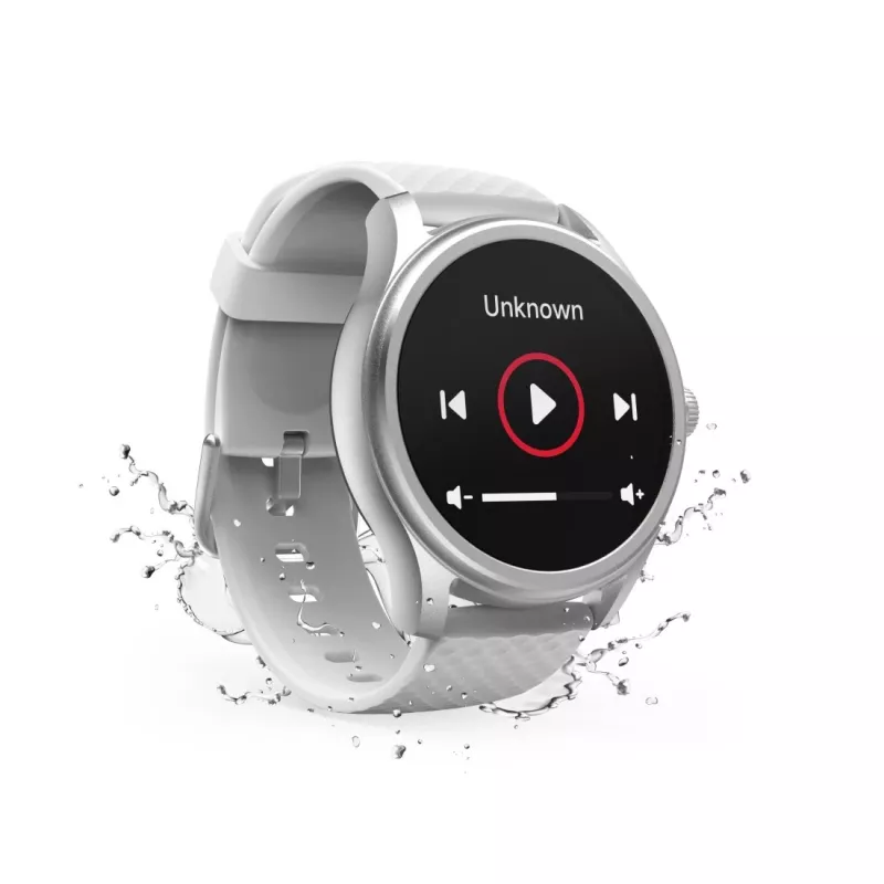 Smartwatch Hama Fit Watch 5010, LCD da 1,38 pollici (3,51 cm), 46 mm, frequenza cardiaca, SpO2, IP68, Bluetooth, argento