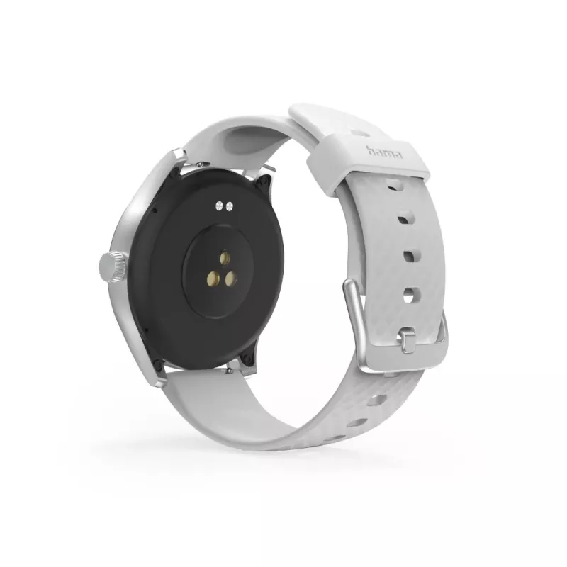 Smartwatch Hama Fit Watch 5010, LCD da 1,38 pollici (3,51 cm), 46 mm, frequenza cardiaca, SpO2, IP68, Bluetooth, argento