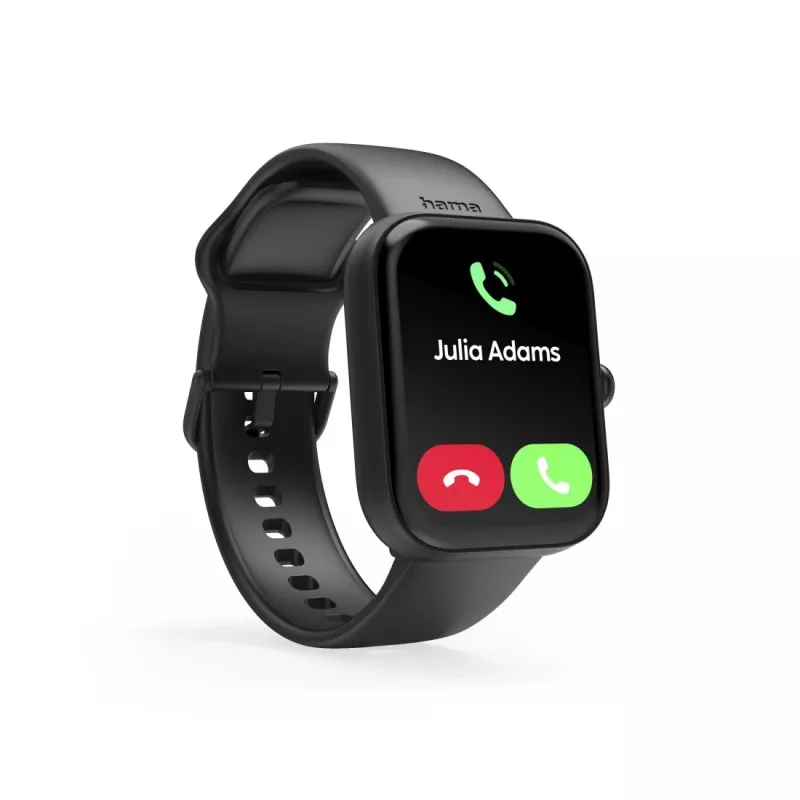 Smartwatch Hama Fit Watch 5000, TFT da 1,65 pollici (4,19 cm), 47 mm, funzione telefono, frequenza cardiaca, IP68, Bluetooth, nero