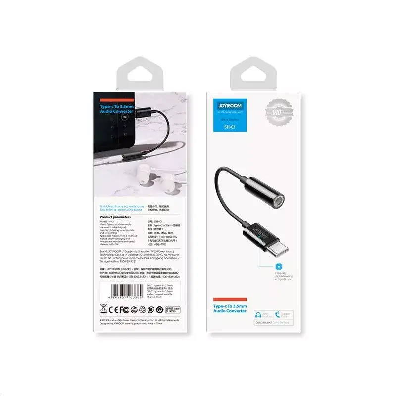 Adattatore audio digitale Joyroom SH-C1 USB-C a 3,5 mm – compatto 5 g