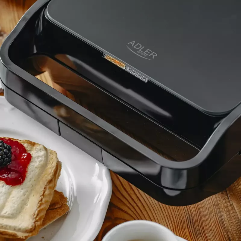 Sandwich maker 2-in-1 Adler AD 3070b — 850 W, 2 piastre, nero