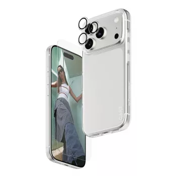 Bundle combo 3-in-1 PanzerGlass per iPhone 17 Pro CR40572 — protezione display, copertura fotocamera e custodia