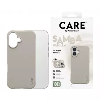 Cover PanzerGlass CARE by custodia alla moda Samba Vanilla compatibile MagSafe iPhone 17