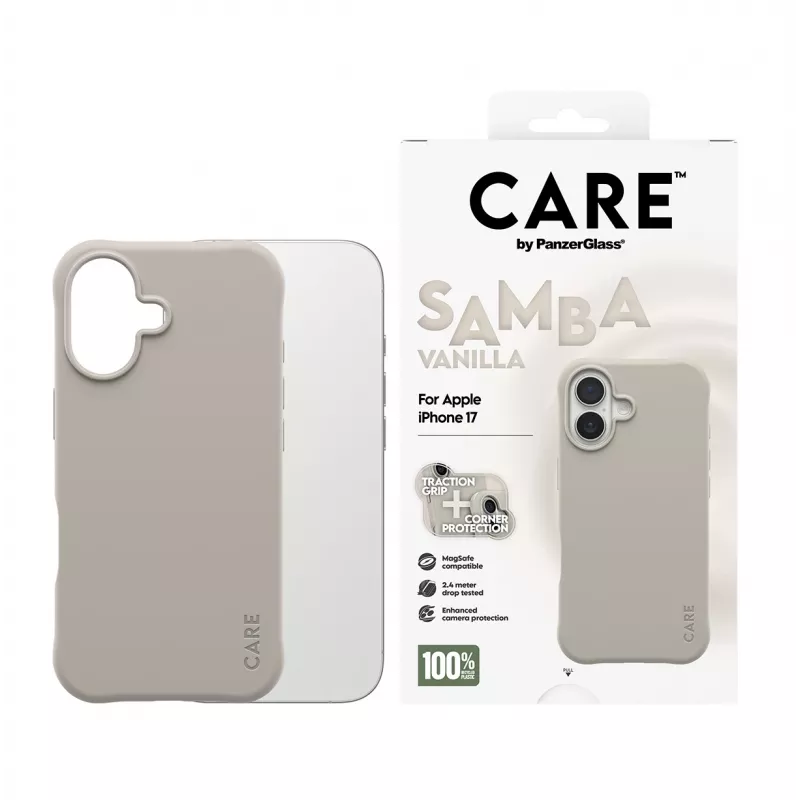 Cover PanzerGlass CARE by custodia alla moda Samba Vanilla compatibile MagSafe iPhone 17