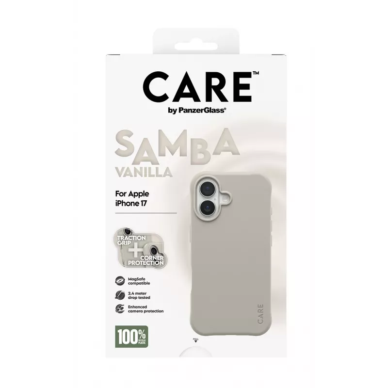 Cover PanzerGlass CARE by custodia alla moda Samba Vanilla compatibile MagSafe iPhone 17