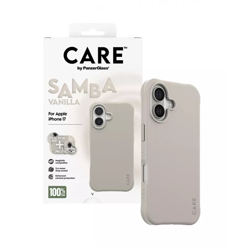 Cover PanzerGlass CARE by custodia alla moda Samba Vanilla compatibile MagSafe iPhone 17