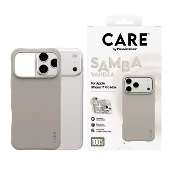 Cover PanzerGlass CARE by Fashionable Case Samba Vanilla compatibile MagSafe per iPhone 17 Pro Max