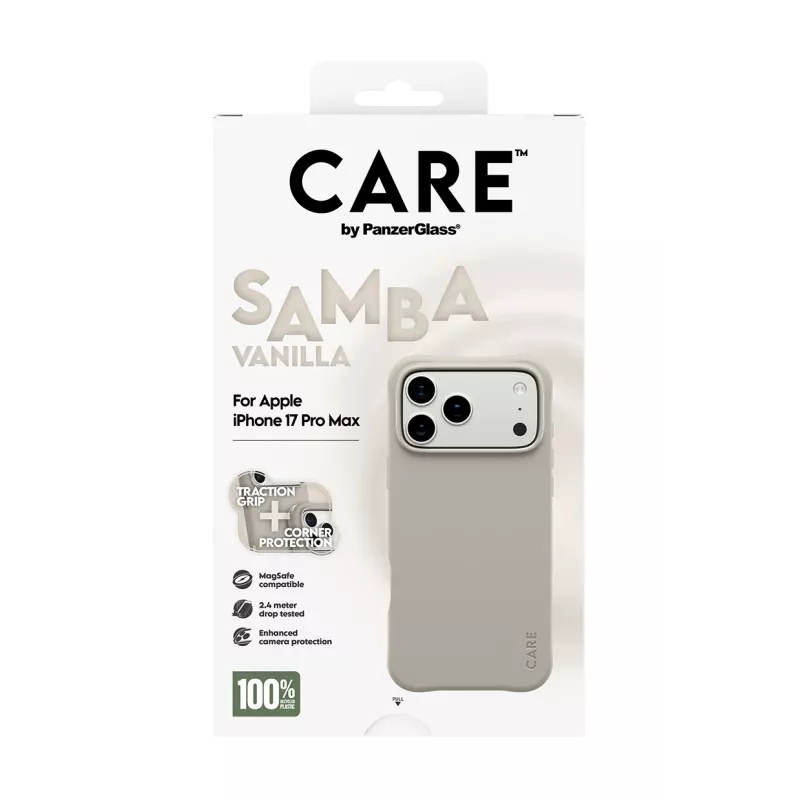 Cover PanzerGlass CARE by Fashionable Case Samba Vanilla compatibile MagSafe per iPhone 17 Pro Max