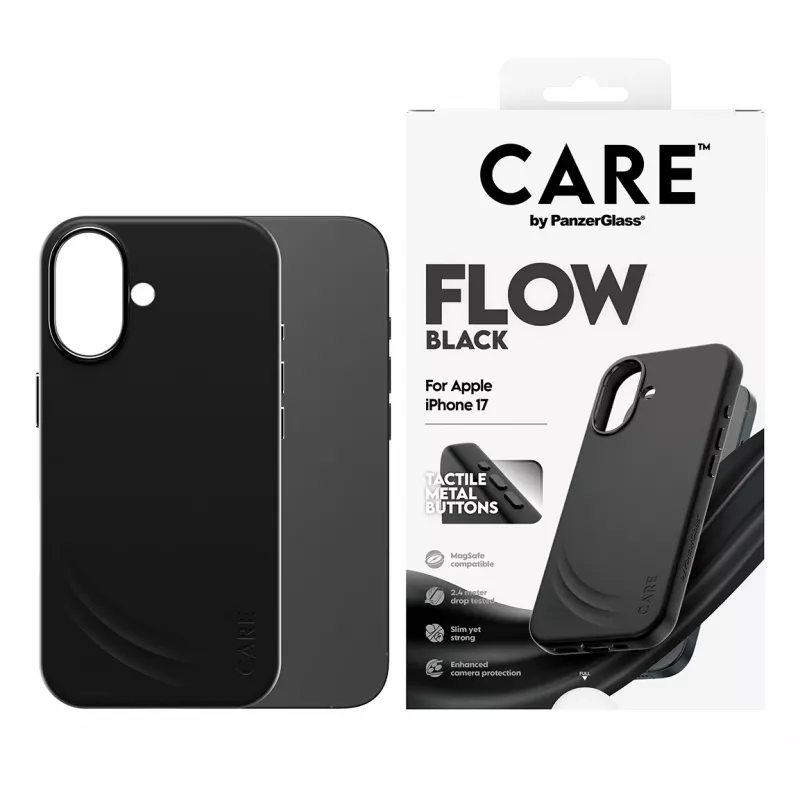 Custodia protettiva PanzerGlass CARE Feature FLOW Case nero compatibile MagSafe per iPhone 17