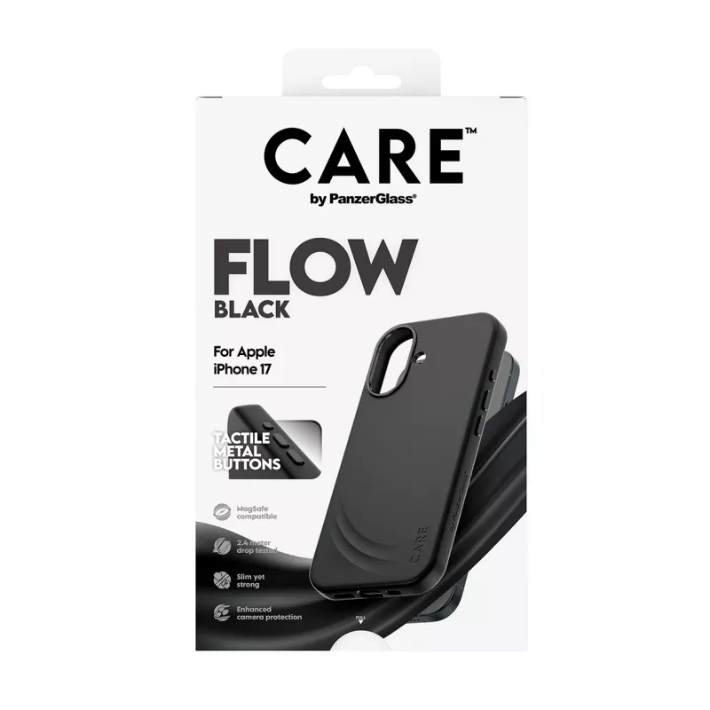 Custodia protettiva PanzerGlass CARE Feature FLOW Case nero compatibile MagSafe per iPhone 17