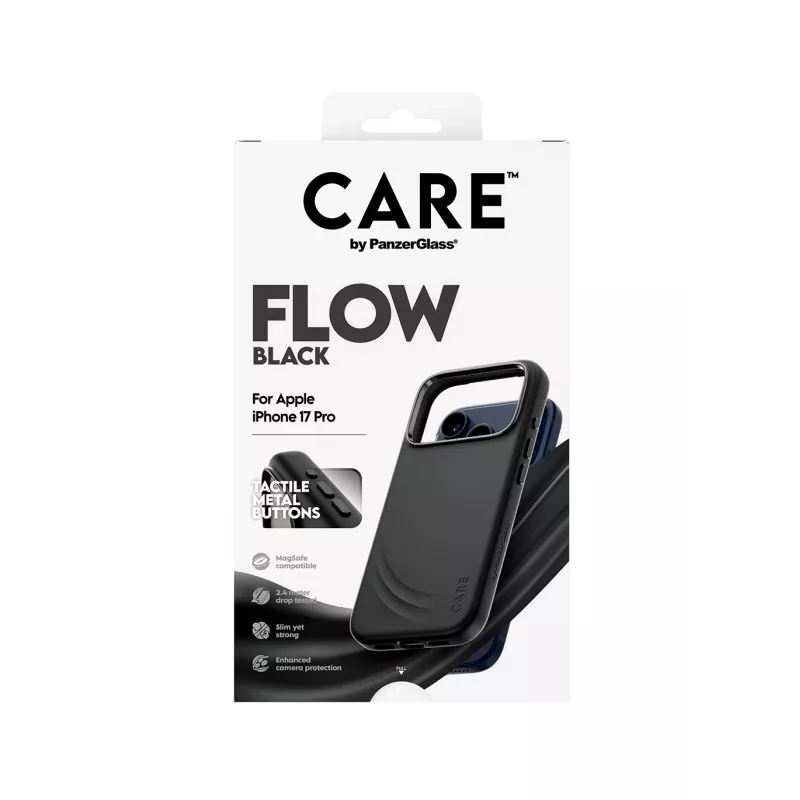 Custodia protettiva PanzerGlass CARE by Feature FLOW Case nero compatibile MagSafe per iPhone 17 Pro