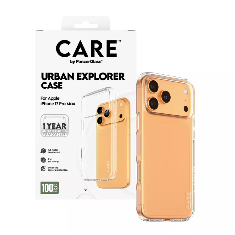 Custodia protettiva PanzerGlass CARE Urban Explorer trasparente per iPhone 17 Pro Max