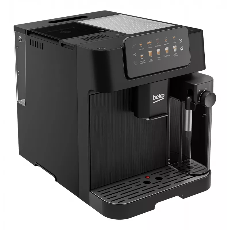 Beko CEG7304B CaffeExperto macchina per caffè automatica con lancia vapore, macchina per espresso, 2 l, chicchi di caffè, macinacaffè integrato, 1350 W, nero, argento