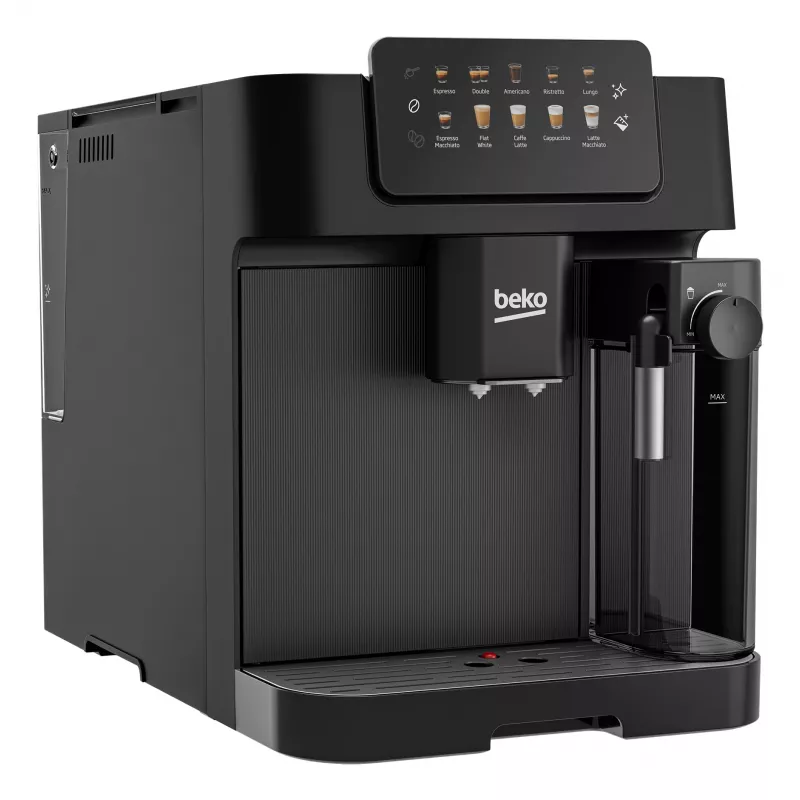 Beko CEG7304B CaffeExperto macchina per caffè automatica con lancia vapore, macchina per espresso, 2 l, chicchi di caffè, macinacaffè integrato, 1350 W, nero, argento