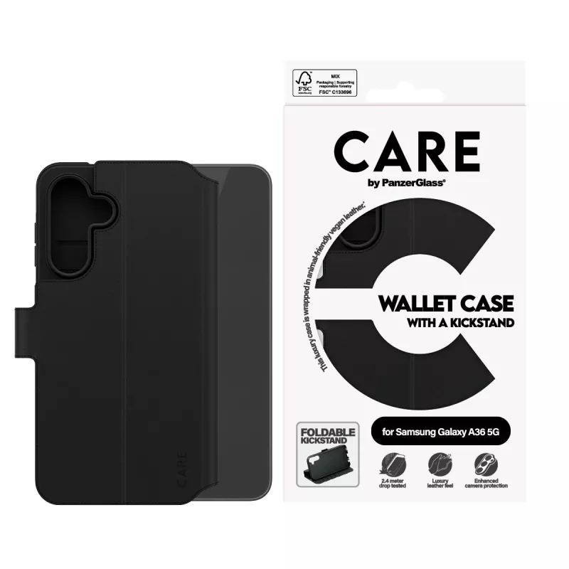 Custodia portafoglio PanzerGlass CARE™ by ® con kickstand Samsung Galaxy A36 5G