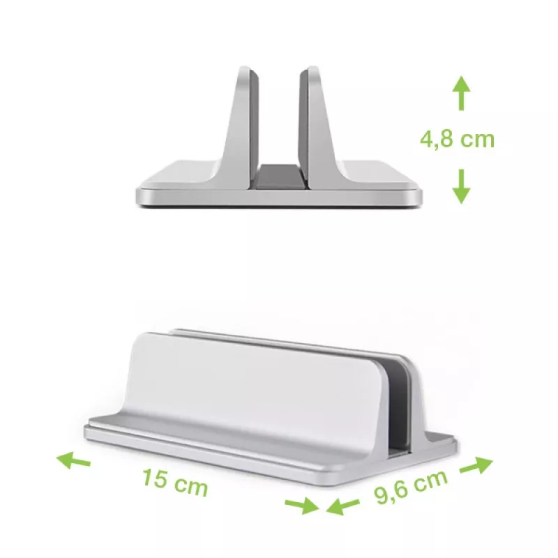 Techly ICA-TBL 010 supporto verticale in alluminio per laptop fino a 17 pollici, larghezza regolabile