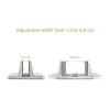 Techly ICA-TBL 010 supporto verticale in alluminio per laptop fino a 17 pollici, larghezza regolabile