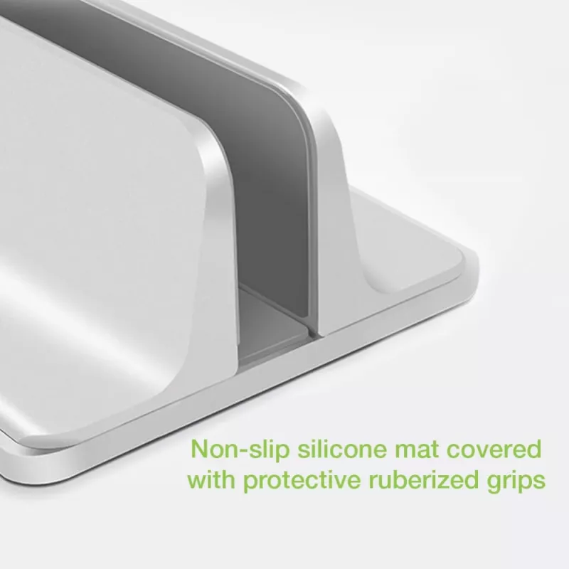 Techly ICA-TBL 010 supporto verticale in alluminio per laptop fino a 17 pollici, larghezza regolabile
