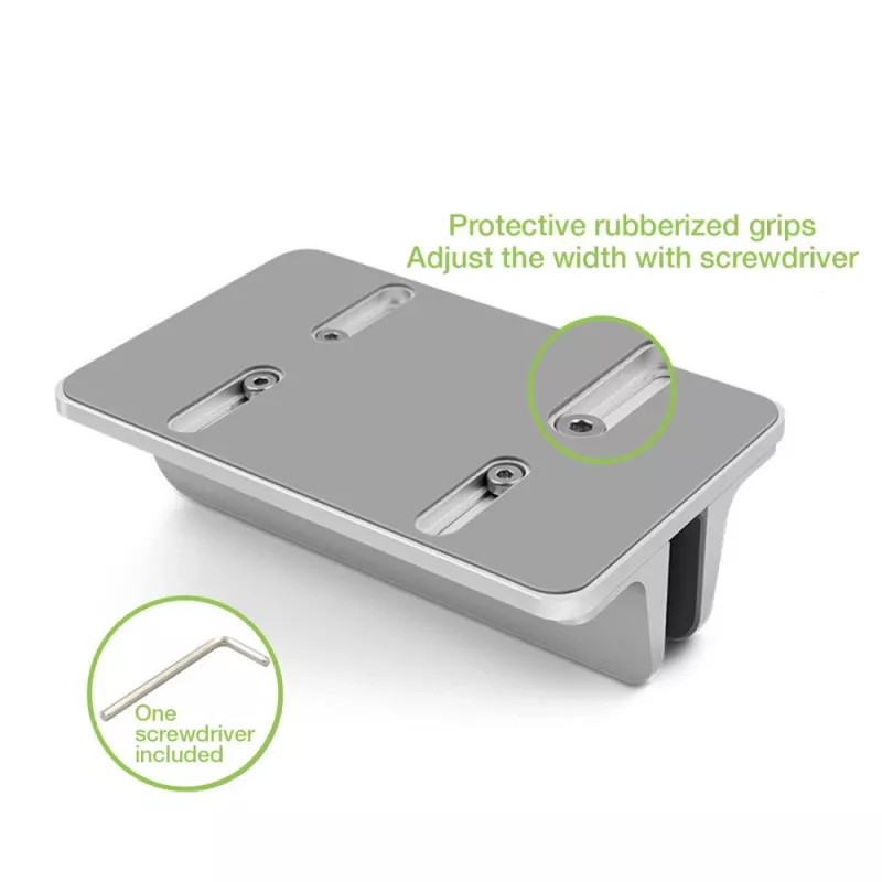 Techly ICA-TBL 010 supporto verticale in alluminio per laptop fino a 17 pollici, larghezza regolabile