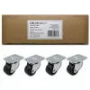 Set di rotelle per rack QOLTEC 4 pezzi senza freno modello 54508