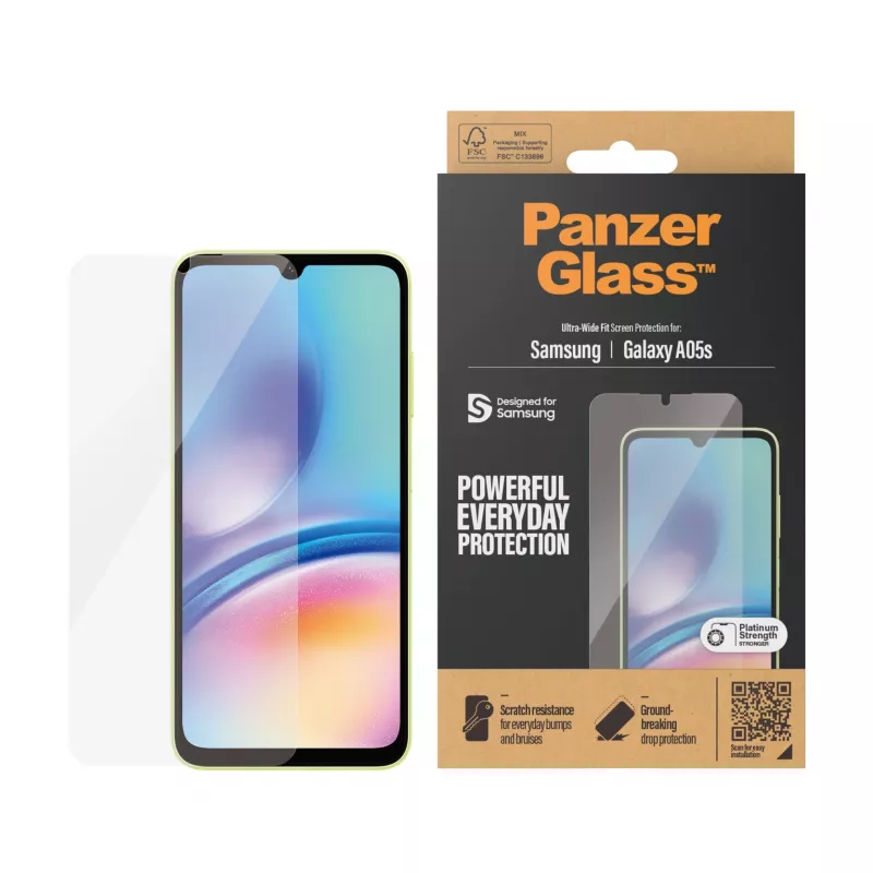 Pellicola protettiva per display PanzerGlass 7343 per Samsung Galaxy A05S antibatterica antigraffio