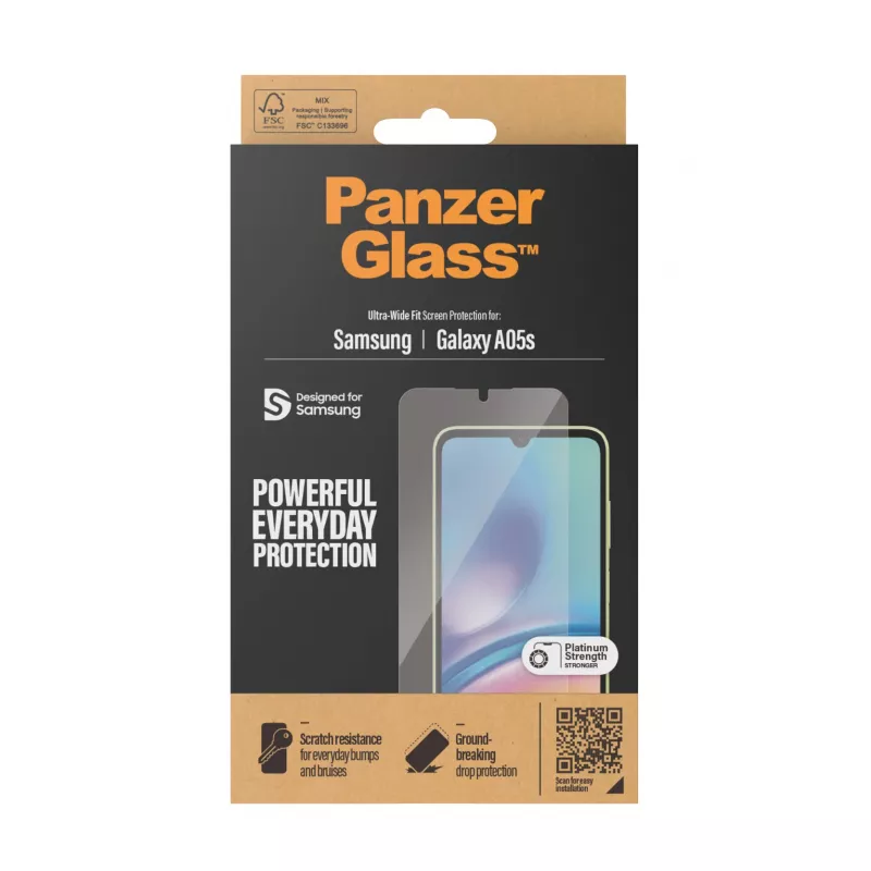 Pellicola protettiva per display PanzerGlass 7343 per Samsung Galaxy A05S antibatterica antigraffio