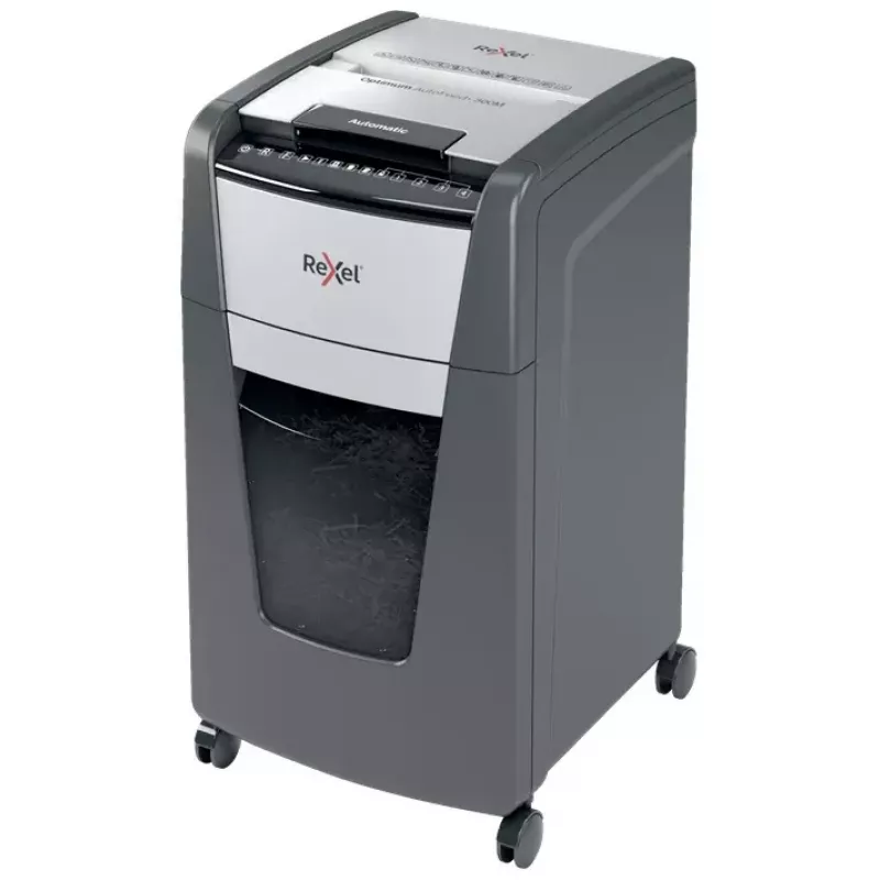 Distruggidocumenti Rexel Optimum Auto+ 300M microtaglio 55 dB 23 cm nero, grigio