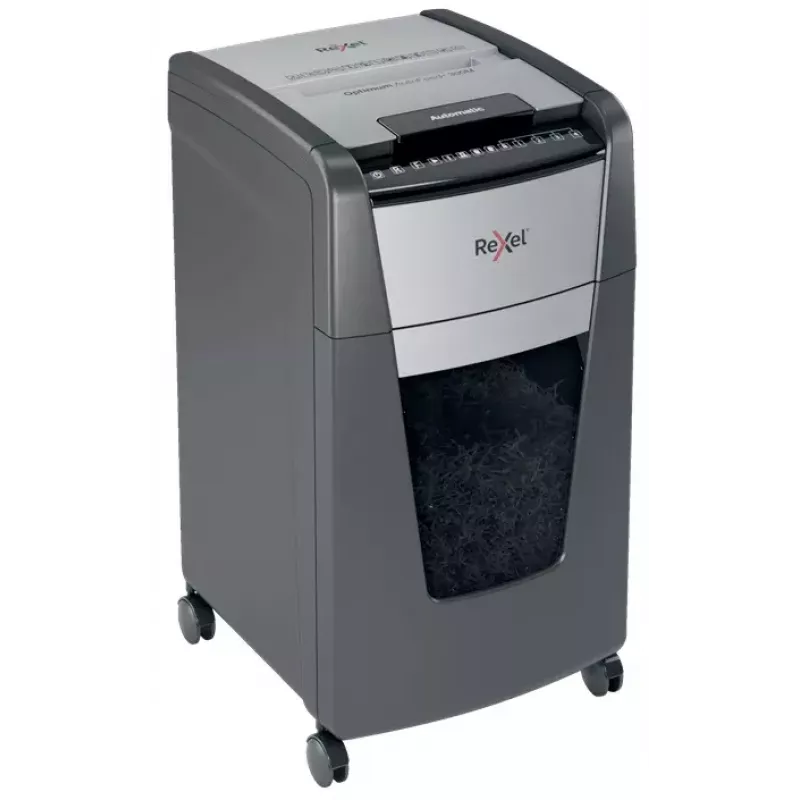 Distruggidocumenti Rexel Optimum Auto+ 300M microtaglio 55 dB 23 cm nero, grigio