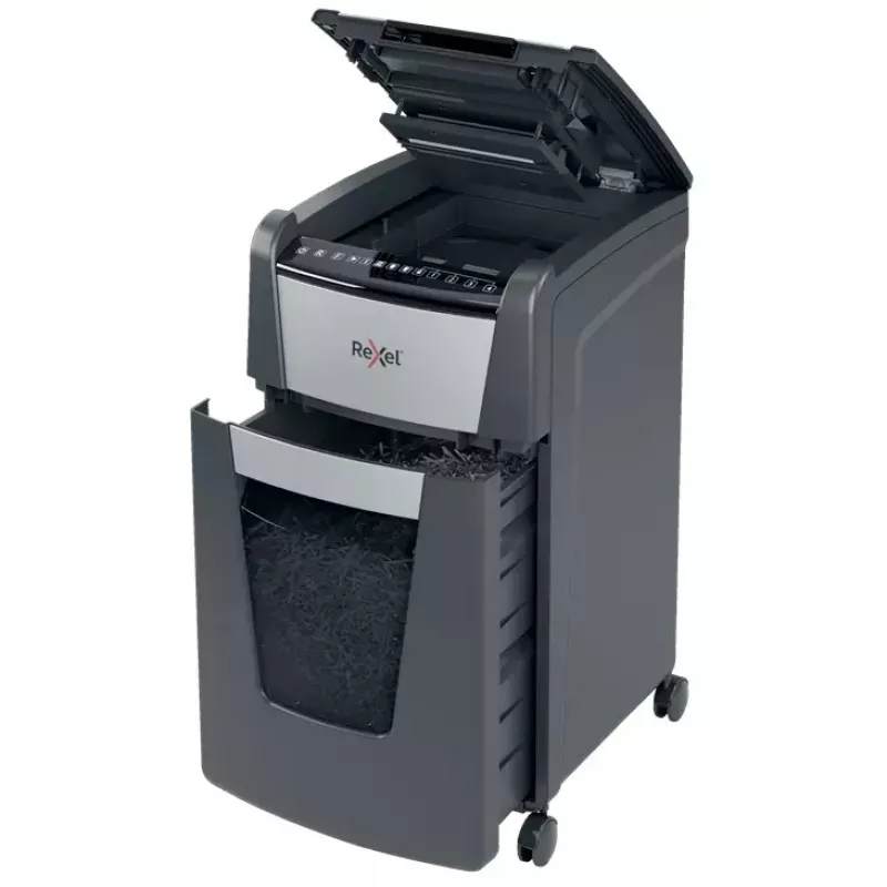 Distruggidocumenti Rexel Optimum Auto+ 300M microtaglio 55 dB 23 cm nero, grigio