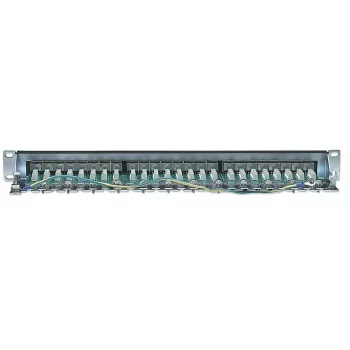 Patch panel Intellinet, Cat6, FTP, 24 porte, 1U, schermato, barrette LSA 90° Top-Entry, nero