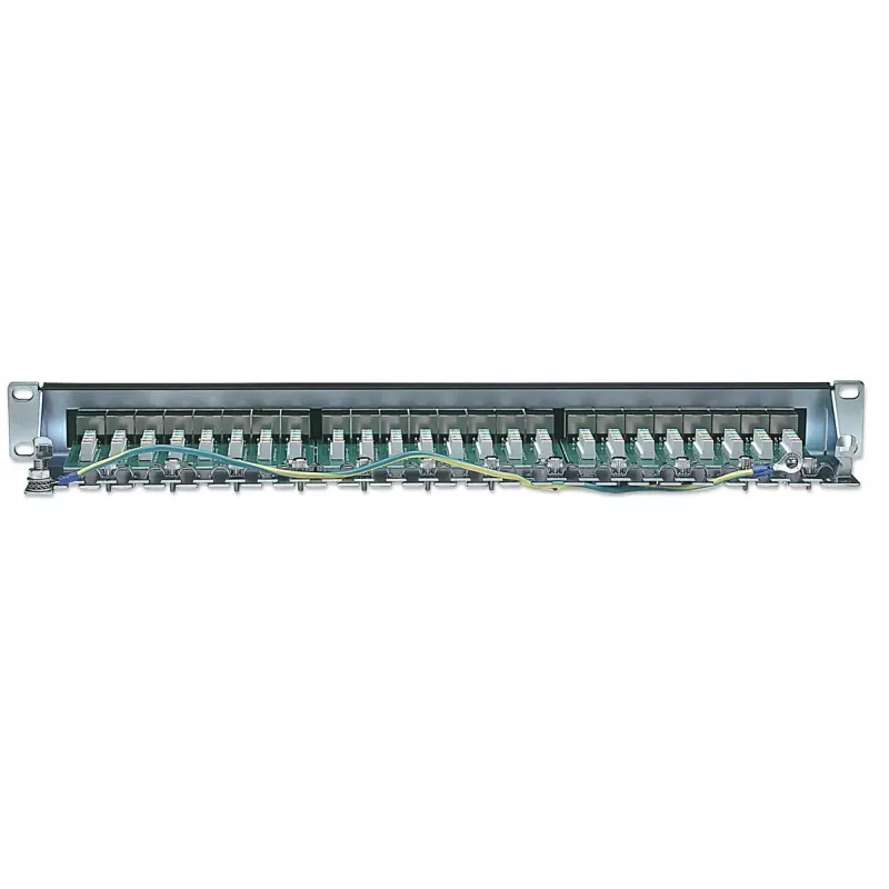 Patch panel Intellinet, Cat6, FTP, 24 porte, 1U, schermato, barrette LSA 90° Top-Entry, nero