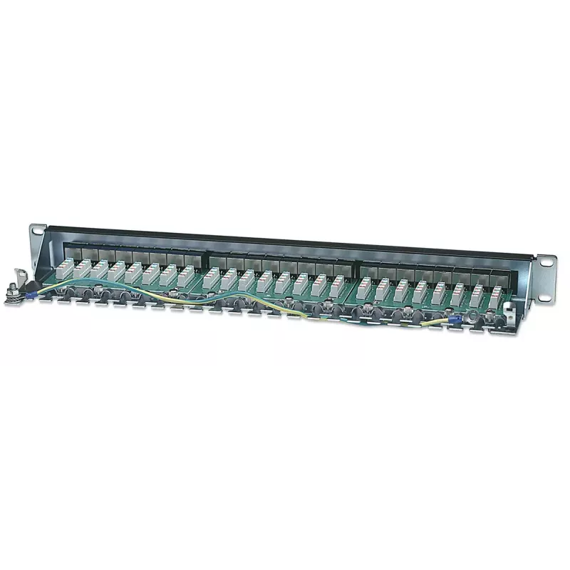 Patch panel Intellinet, Cat6, FTP, 24 porte, 1U, schermato, barrette LSA 90° Top-Entry, nero
