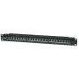 Patch panel Intellinet, Cat6, FTP, 24 porte, 1U, schermato, barrette LSA 90° Top-Entry, nero