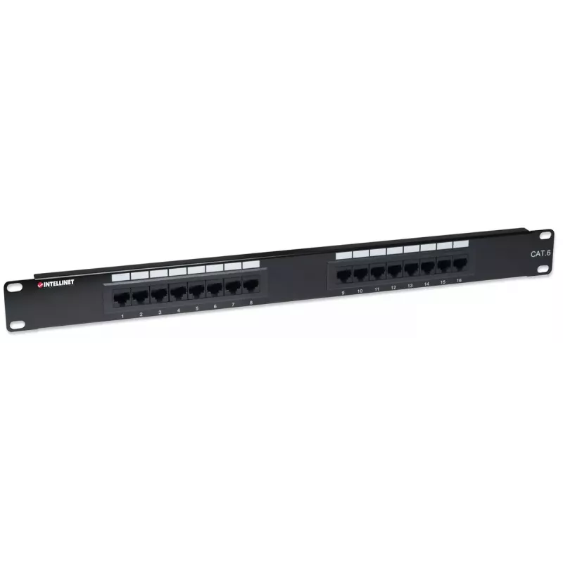 Patch panel Intellinet, Cat6, UTP, 16 porte, 1U, nero