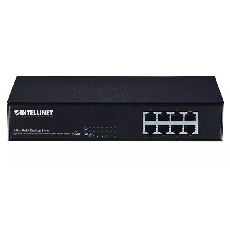 Switch Intellinet 8 porte Fast Ethernet PoE+, 8 porte PoE, 1,6 Gbit/s
