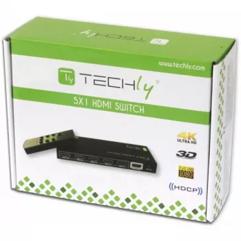 Switch HDMI Techly 5 IN 1 OUT con telecomando, 4Kx2K, 3D IDATA HDMI-4K51