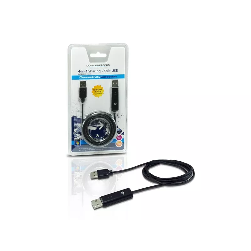 Cavo KVM Conceptronic USB 2.0 1,8 m nero