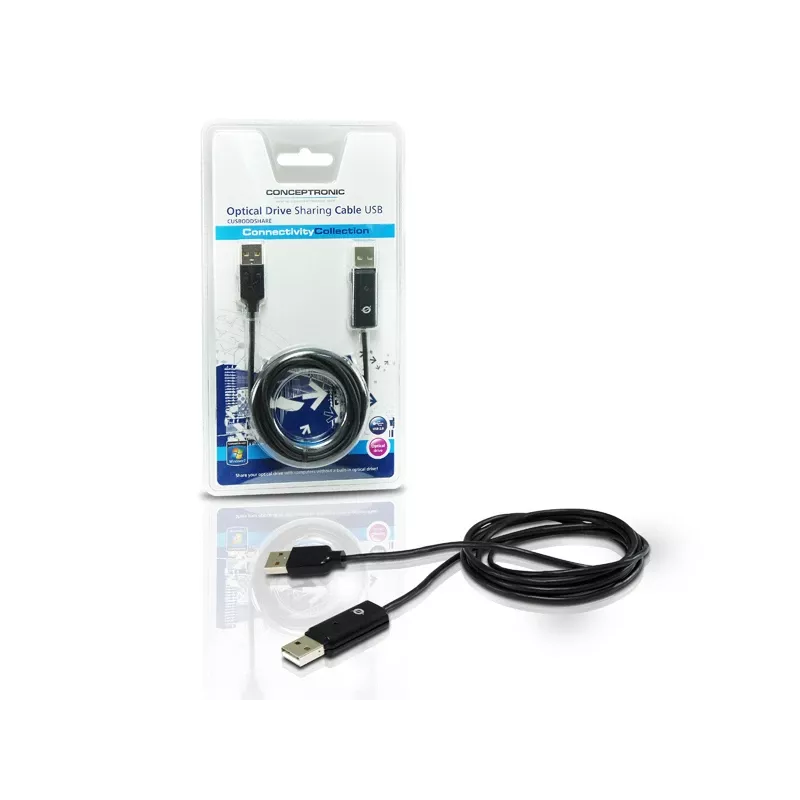 Cavo condivisione unità ottica Conceptronic USB, 1,8 m, nero, USB A, USB A, maschio/maschio, 20 g