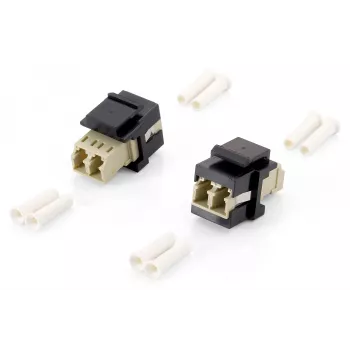 Equip 125570 adattatore Keystone in fibra ottica, LC Duplex, LC/LC, beige/nero, 17,8 x 29 mm, confezione da 8 pezzi
