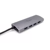 Equip 133482 adattatore multifunzione USB-C 7 in 1, USB 3.2 Gen 1, HDMI 4K 30 Hz, 3x USB 3.0, SD/microSD, USB-C PD 100 W, alluminio