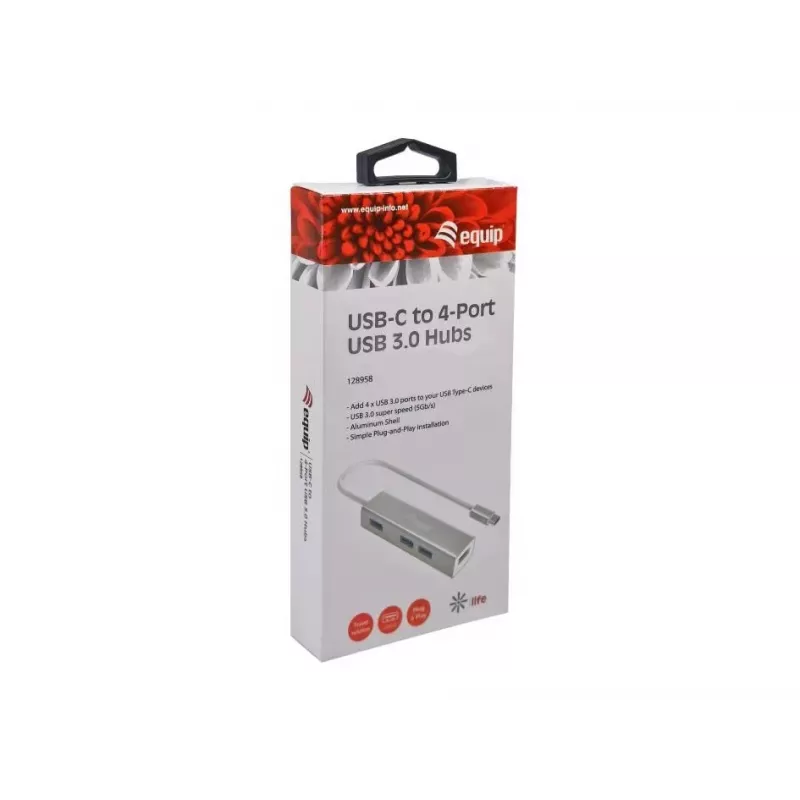 Equip 128958 hub da USB-C a 4 porte USB 3.0, USB 3.2 Gen 1, USB Type-A, 5 Gbps